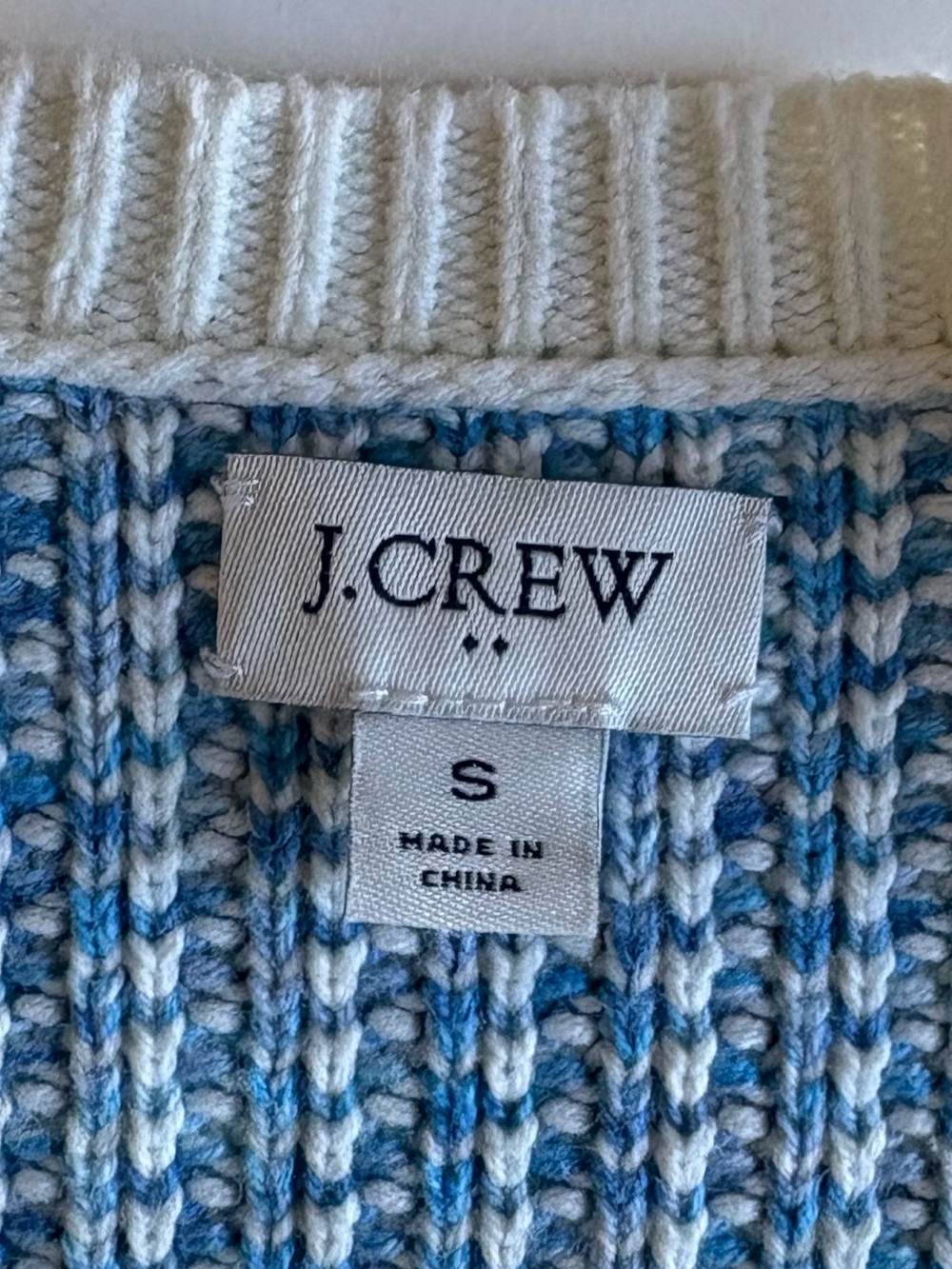 J. Crew Popcorn Stitch Lady Jacket Crewneck Knit Cardigan Preppy Blue Small - Picture 8 of 10